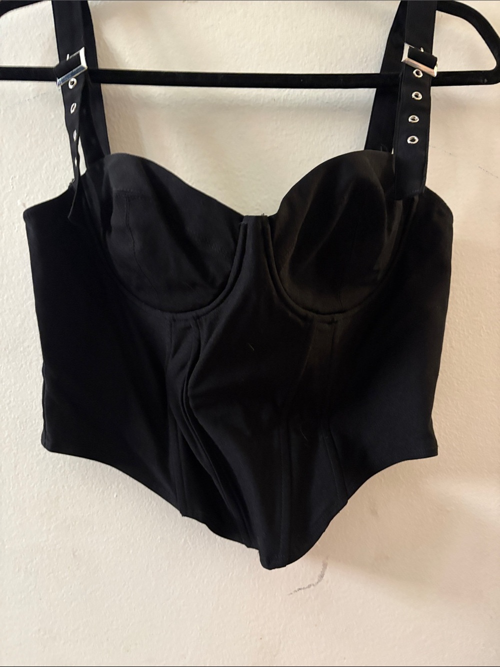 Windsor Black Structured Bustier Crop Top